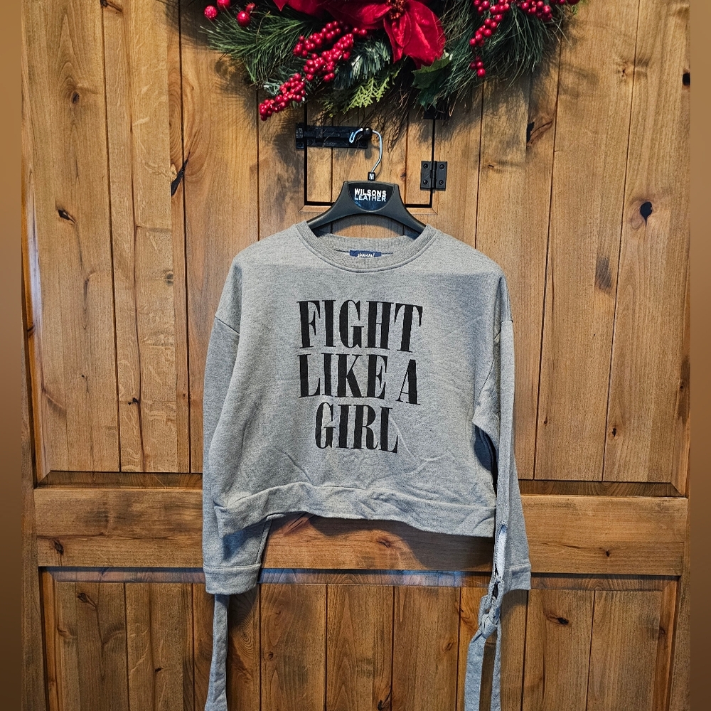 EUC Cropped 'Fight Like a Girl' Women's Top